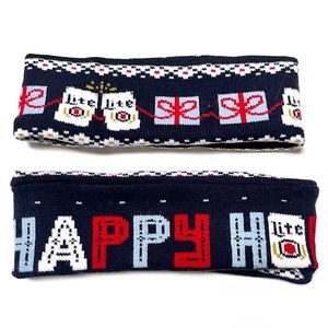 2 Miller Lite Happy Holidays Headbands
